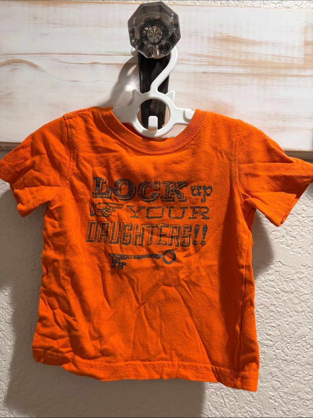 Kids Orange Graphic Tee - "Lock Up Your Daughters" - Picture 1 of 2